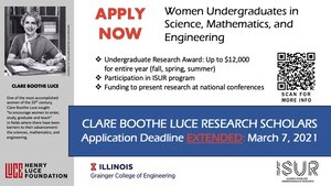 Clare Boothe Luce scholarship flyer. Information from flyer is in text of website. 