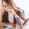 woman studying on computer 