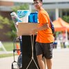 Student moves into his residence hall