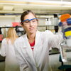 Students working in chemistry laboratory.