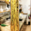 Golden Necklace - The “golden necklace” pattern was formed because of trapped air and water pockets during frontal ring-opening metathesis polymerization, an energy-efficient technique for fabricating high-quality thermosets and composites used in engineering applications. Wangsuk Oh, Xiao Su lab, Dept of Chemical & Biomolecular Engineering
